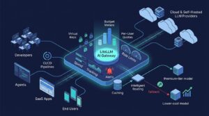 LiteLLM budget control architecture for AI cost optimization, LLM spend tracking, virtual keys, user budgets, rate limits, and model fallbacks
