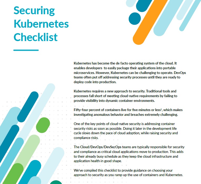 securing kubernetes checklist