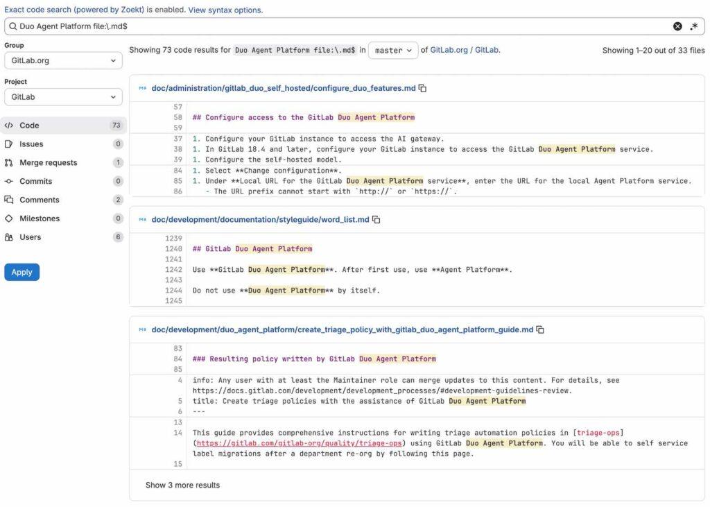 gitlab Exact Code Search