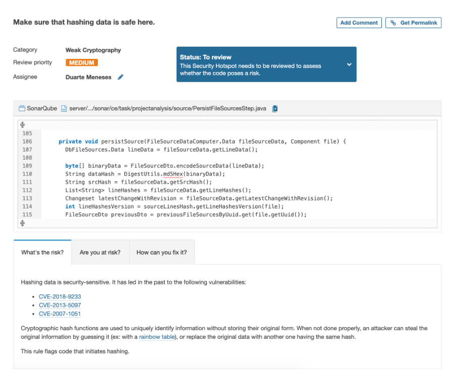 sonarqube security hotspot