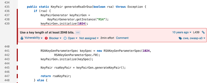 sonarqube security vulnerabilities