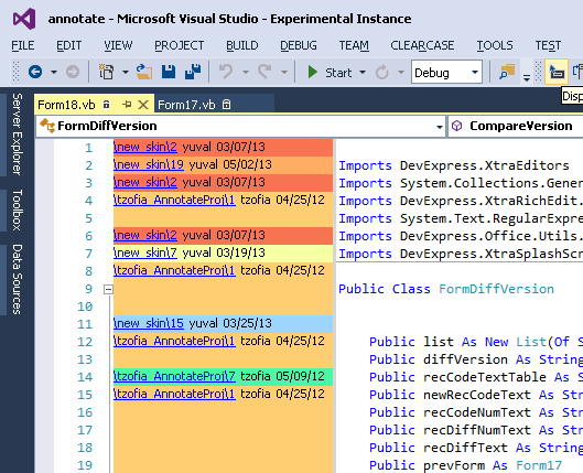 Visual Annotate for ClearCase Visual Studio