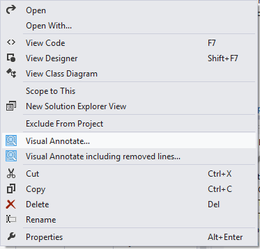 Visual Studio's Context Menu